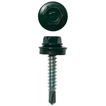 Саморезы для крепления кровельных материалов к деревянной обрешетке, окрашены в Ral 6005(темно-зеленый), 4-300310-48-065-6005 ЗУБР