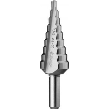ZU-29670-4-20-9_z01 Сверло ступенчатое 4-20 мм, 9 ступеней, Р6М5 ЗУБР 29670-4-20-9_z01