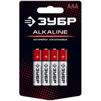 Батарейки AAA "ALCALINE" 59221-4C ЗУБР